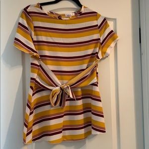 M Front-Tie Peplum Top